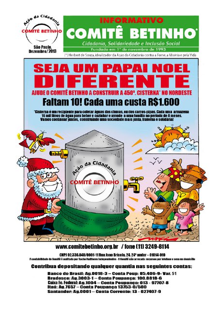 Contraf apoia campanha ‘Seja um Papai Noel Diferente’ do Comitê Betinho