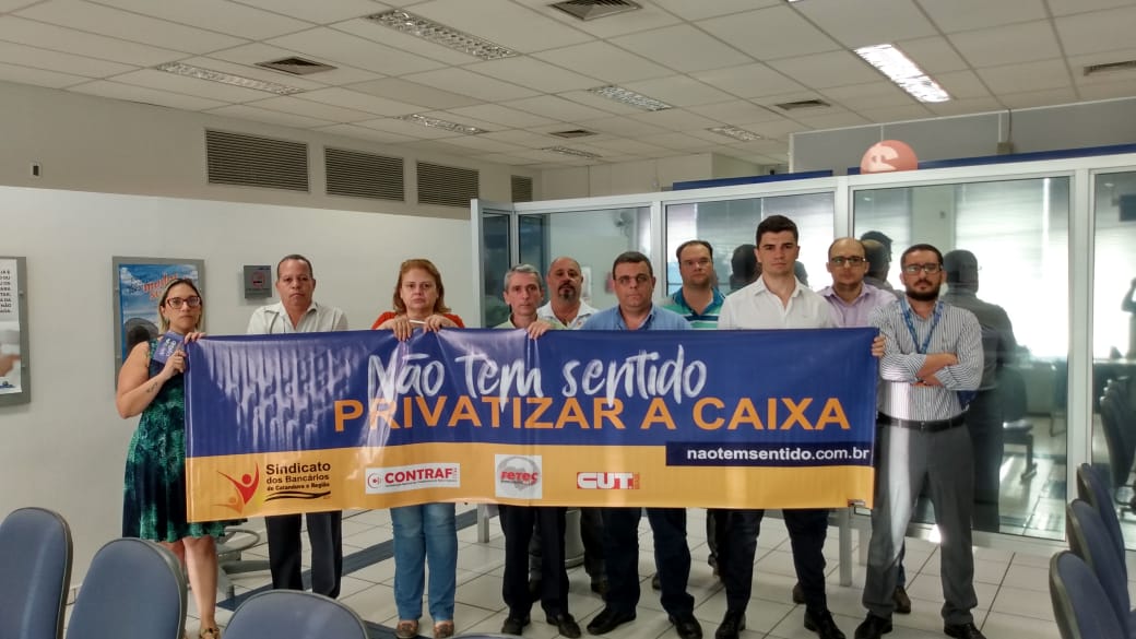 Dia Nacional de Luta: defesa da Caixa 100% pública mobiliza trabalhadores de Catanduva e região