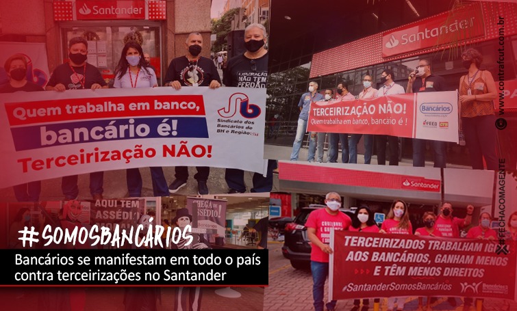 Santander amanhece com paralisações e protestos contra terceirização